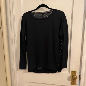 Women’s navy blue sweater blouse, long sleeve. Size S